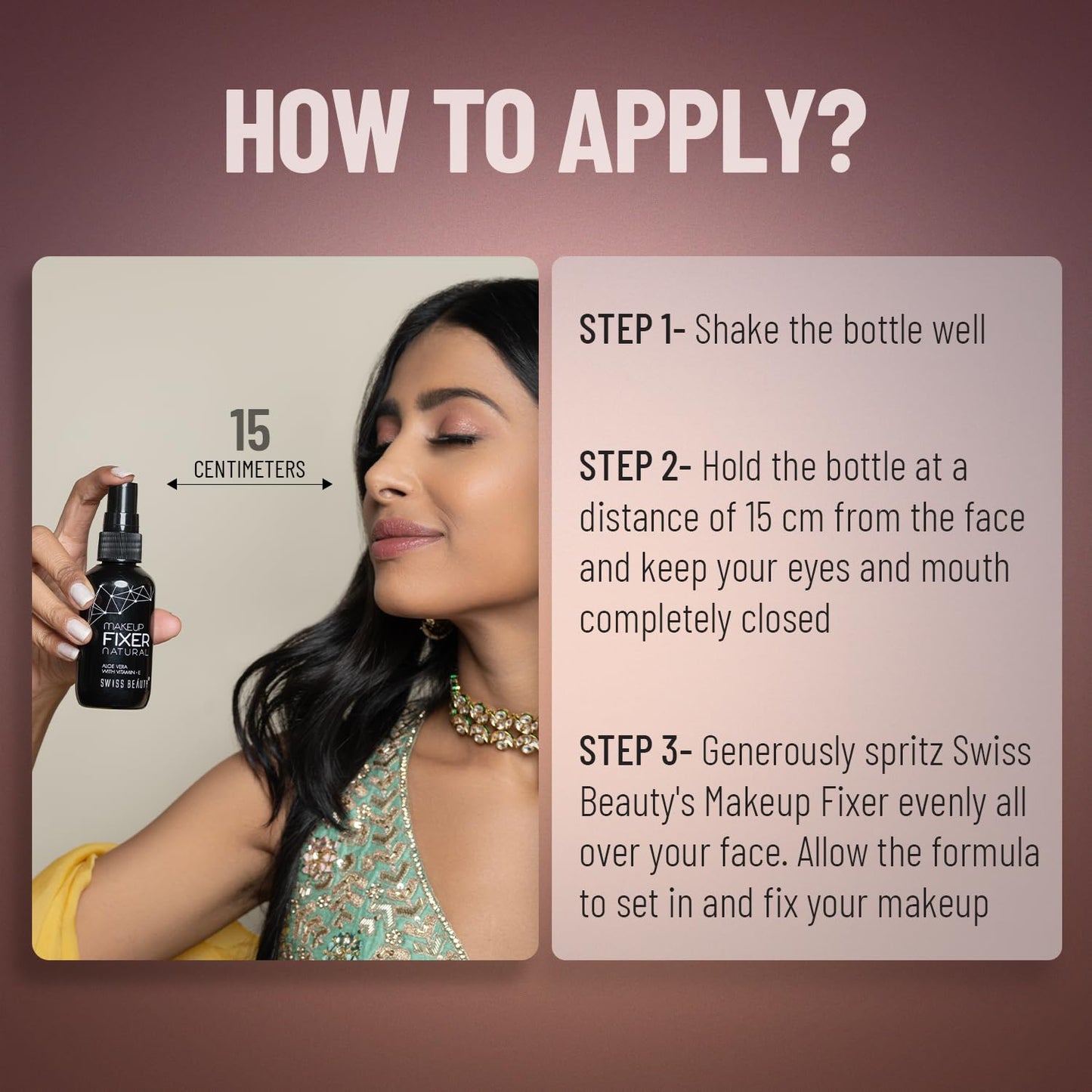 Swiss Beauty Natural Makeup Fixer | Natural Dewy Finish | With Vitamin E and Aloe Vera | Long-Lasting | Hydrating & Refreshing Setting Spray | 70 ml