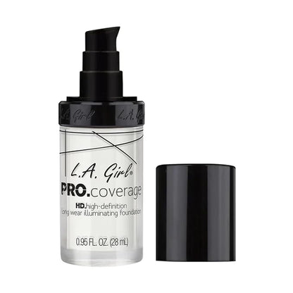 L. A Girl- Pro coverage HD Foundation -White | High definition foundation with full coverage | Lightweight formula | Improves the skin's appearance | Paraben-free formula | 28ml