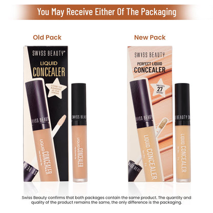 Swiss Beauty Liquid Light Weight Concealer With Full Coverage |Easily Blendable Concealer For Face Makeup With Matte Finish | Shade- Orange, 6g
